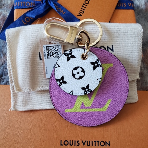 Louis Vuitton Accessories - LV Monogram Giant Bag Charm Key Holder Lilac Green Louis Vuitton Accessories - LV Monogram Giant Bag Charm Key Holder Lilac Green